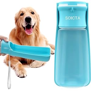 Trinkflasche Hunde für Unterwegs zum Gehen 550ml oder 350ml Hundetrinkflasche für Unterwegs für Welpen Kleine Mittel Große Trinkflasche Hund Hunde Wasserflaschen to Go(550ml Blau)