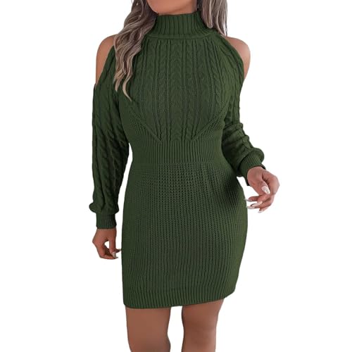 Robe tricotée épaule dénudée pour vos sorties et soirées d'automne