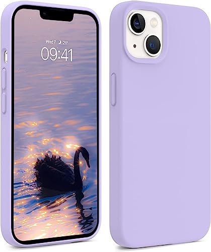 Image of DIZORO Compatible with iPhone 13 Case, Liquid Silicone Case, Full Body Protective Cover, Shockproof, Slim Phone Case, Anti-Scratch Soft Microfiber Lining, 6.1 inch - Purple