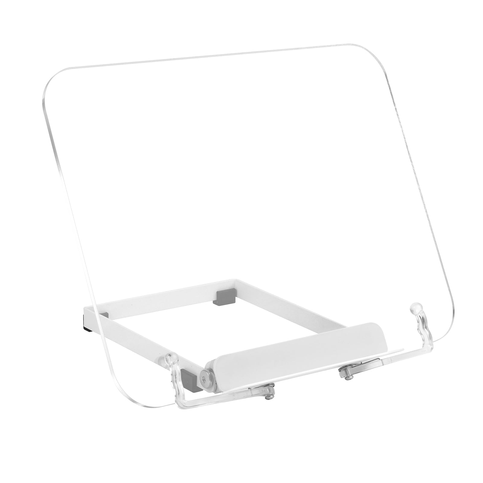 MSDADA Atril de acrílico para leer, plegable y portátil, ligero para oficina, cocina, libro escolar, receta, revista, tableta, ordenador portátil