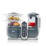Babymoov Duo Meal Station Grey: Multi-Speed Baby Food Maker Steamer and Puree Blender, Baby Food Processor that warms & defrosts (Nutritionist Approved)