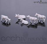 Maßstab: 1:87, Spur H0 10 x Modell Kühe, weiß, für Bauernhof Modellbau Modelleisenbahn Spur H0
