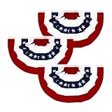 ANJOR 1.5x3Fts Patriotic Bunting - American Pleated Fan Flag Pack 3