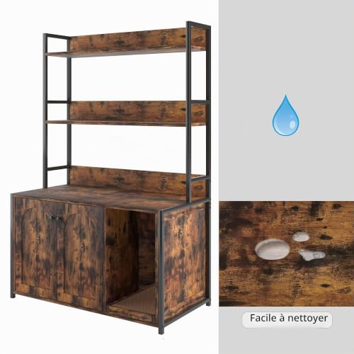Armoire cachée bac à litière pour chat grand modèle meuble arbre à chat complet - 3