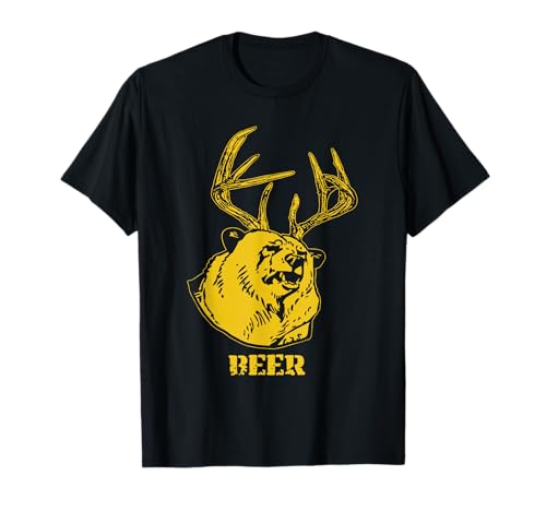 Funny Bear Plus Deer Equals Beer Deer Hunting USA Hunter T-Shirt