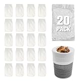 TidyMister 20-Pack Pool Skimmer Socks, Reusable Fine Mesh Basket Filters