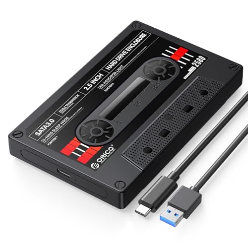 ORICO 2.5インチ HDD ケース USB C 3.2 Gen 1-SATA III コンピュータ HDD ケース 7/9.5mm HDD SSD 対応 ポータブル 外付けハードディスク ケース 最大6TB PS4 Samsung WD Seagateに対応 2580-C3