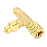 Válvula de carga de refrigerante, adaptador de válvula de bola de refrigerante para aire acondicionado, válvula de escape 1/4 SAE 7/16 20 UNF para herramientas de reparación de línea de piezas de aire