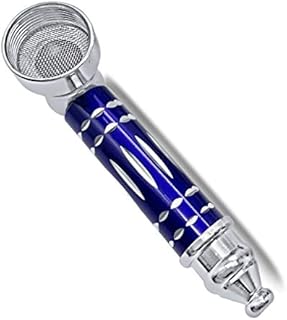Metal Smoking Pipes Tobacco Pipe Cigarette Holder Free 5 Screens (Blue)