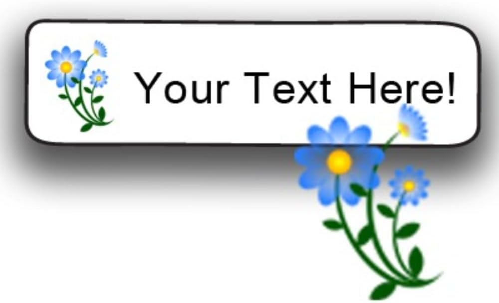 80pc Laundry Proof Stick On Clothing Tag Labels with Blue Flowers Graphic Personalized with Your Name NO Ironing Simply Peel Off Sheet and Stick on to Clothing tag Great for Nursing Homes