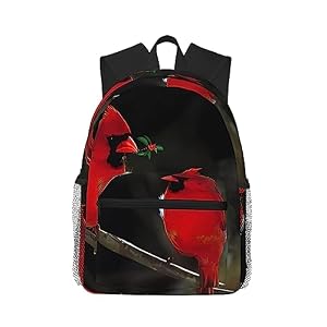 Roter Kardinal! Schwarzer Freizeitrucksack mit 3D Druck, 40cm | Geschenk-Rucks&auml;cke