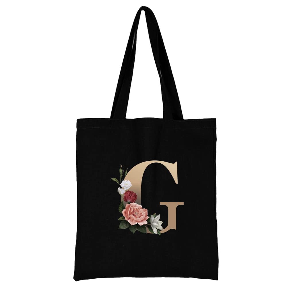26 Letter Printed Canvas reusable grocery bags, Foldable Casual Travel HandBag, Shoulder Beach Tote Bags, Shopper bag eco friendly super strong washable Storage bags Shopping bag Canvas bag for Women