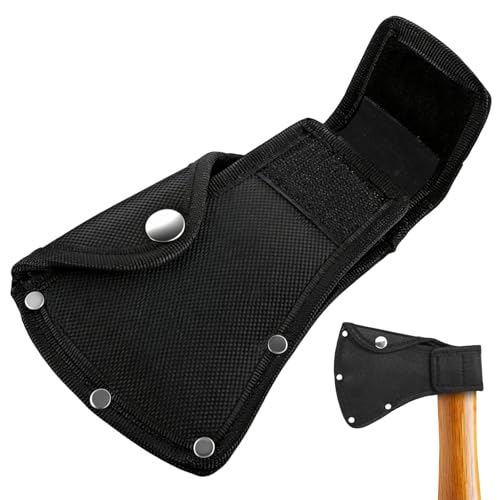 AKYZO Black Hatchet Head Sheath Axe Sheath Cover for Axes Outdoor Camping Axe Protection Cover Axe Blade Protector with Belt LoopDouble Snap Hatcher Blade Protector