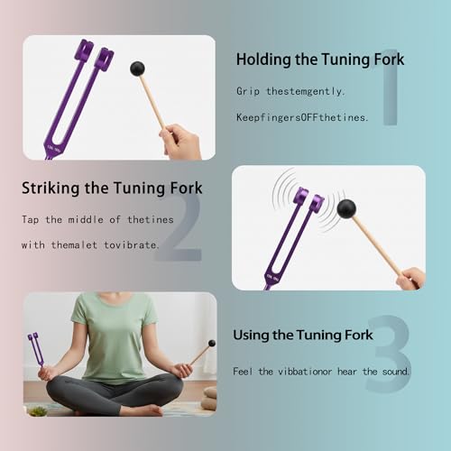 Image of OM 136.1 HZ Weighted Tuning Fork for Healing Heart Chakra Sound Healing Bath Tuning Forks 136.1hz Sound Tone Therapy Instruments for Body