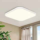 ZMH Deckenlampe LED Deckenleuchte Schlafzimmer - 19W Badezimmerlampe Flach 27cm Bad Deckenbeleuchtung IP44 Wasserdicht Küchenlampe Neutralweiß Quadratisch Flurlampe Weiß für Küche Flur Wohnzimmer