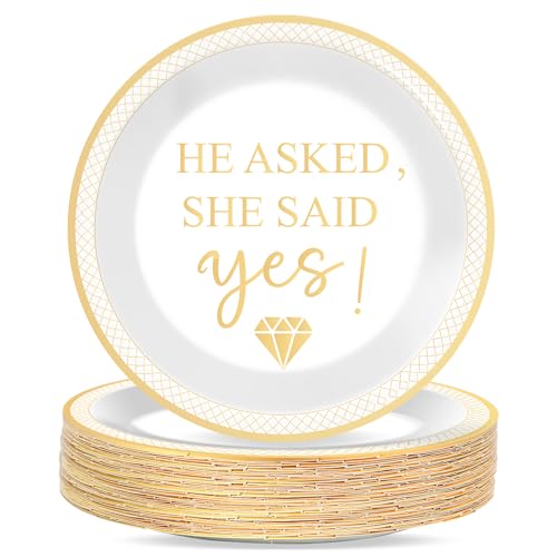 48Pcs Happy Engagement Party Supplies Engagement Paper Plates She Said