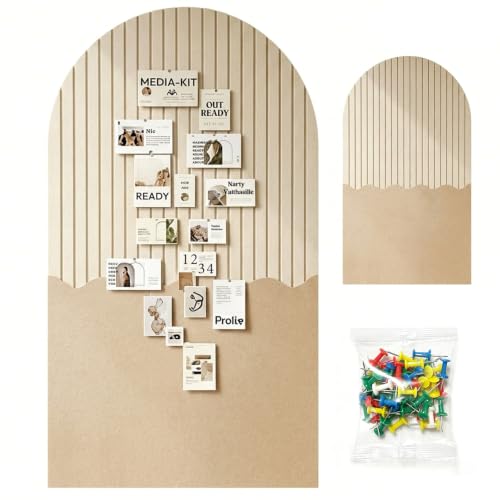 Image of Large Felt Slatted Bulletin Board with Self-Adhesive 40×80cm Cork Board