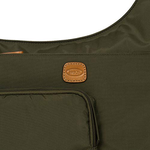 Bric's X-Bag 2.0 Hipster Envelope Crossbody, Water-Resistant Recycled Nylon Shoulder Bag with Leather Trim, Dual Compartments and Adjustable Strap for Everyday or Travel – One Size, Olive by Bric's - Image 7