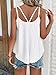 KKJ Womens Cute Tank Tops Eyelet Sleeveless Spaghetti Strap Scoop Neck Loose Casual 2025 Summer Beach Vacation Flowy Shirts White