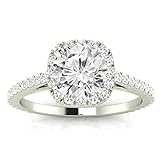 1.1 Carat t.w. Platinum Gorgeous Classic Cushion Halo Style Diamond Engagement Ring with a 3/4 Ct...