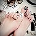 Produktbild IYOU Mode Falsche Zehennägel Schwarz und Weiß Kurzer Full Cover Fake Nagel für Zehen Acryl Fußnägel Kunst Tipps für Frauen und Mädchen (24 Stück)