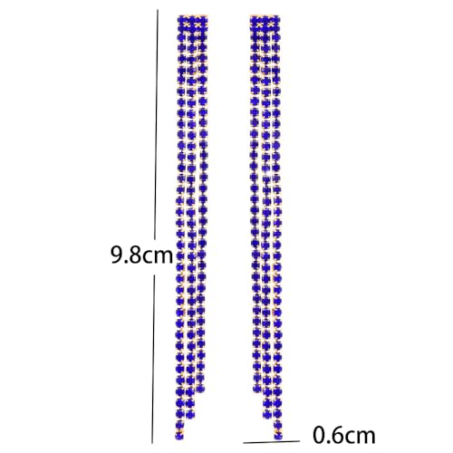 Brincos pendentes de borla longa com strass brilhante pingente de cristal brincos pendentes de festa
