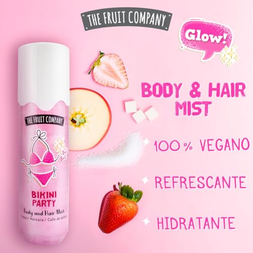 Pack de 2 Body Mist and Hair The Fruit Company Fresa y nata – Fragancia Dulce y Refrescante para Cuerpo y Cabello – Hidratación Ligera y Aroma Duradero – Perfecto para Uso Diario - imagen 2