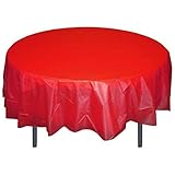 Mountclear Disposable Plastic Tablecloths for Parties [Pack of 12] 84” Round Table Cover for Indoor