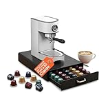 Avilia â Porta Capsule Caffè con Cassetto Estraibile 5 Scomparti Capienti per 50 Capsule Ă38 mm, Design Salvaspazio per Piano Cucina o Ufficio, Facile da Pulire e Pronto allâUso