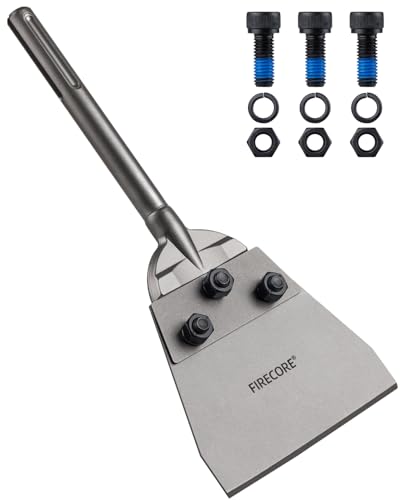 Firecore Bodenschaber SDS Max 320mm × 140mm Spachtelmeißel für Böden Linoleum Vinylboden und Betonmörtel - Kleberentferner für Hammerbohrer Dünnbettschaber FS2055125