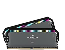 Corsair Dominator Platinum RGB DDR5 64GB (2x32GB) 5600MHz C40 AMD Optimierter Desktop-Speicher (12 Ultrahelle CAPELLIX RGB-LEDs, Patentierte CORSAIR DHX-Kühlung, AMD Expo-Kompatibilität) Kühles Grau