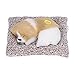 Entatial Chien Qui dort réaliste, des Piles Bouton Souples Vives Font Un Adorable Chiot endormi pour des décorations pour des Jouets pour des Cadeaux pour Enfants(Chien endormi Blanc Argile)