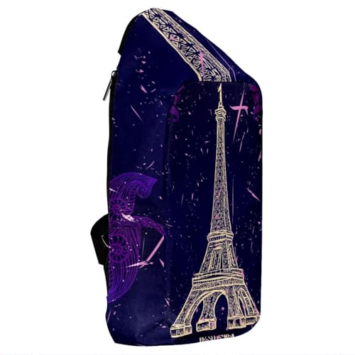 Mochila de senderismo bandolera con diseño multicolor de la Torre Eiffel para viajes 5