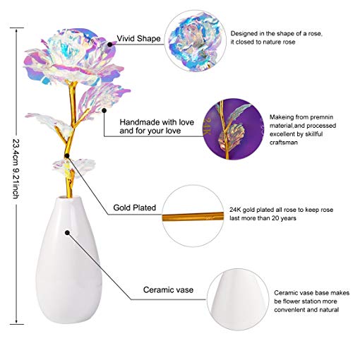 Mothers Day Mom Gifts For Mom From Daughter Son, Grandma Gifts For Her, Birthday Gifts For Women Wife, Artificial Rose Flower With Vase Gifts On Christmas Valentines Day Thanksgiving Anniversary #TOP1