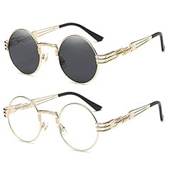 Two Pairs Pack Black Lens+transparent Lens