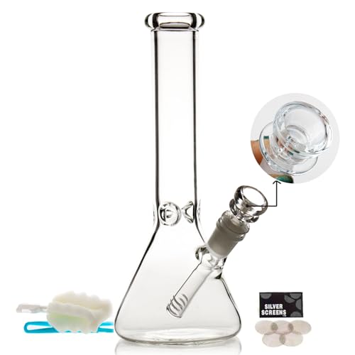 bongbongbong Wasserbongs zum Räuchern von Bong Pfeifen Glas Bong-Schüssel 14 5 mm mit Räucherpfeife Zubehör Glasbongs 14 5 mm Wasserpfeifen Schalen mit Bongs (Transparenter Bong)