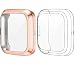 Produktbild oGoDeal 2 Stück Schutzfolie Hülle Kompatibel für Fitbit Versa 2 Zubehör TPU Displayschutz All-Around - Gold und transparent