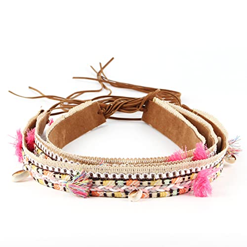 Cybling Hat Bands For Women Fedora Ethnic Ribbon Rope Beads Decor Diy Handmade Dress Belt Shell Tassel Cowboy Hats Colorful #TOP1