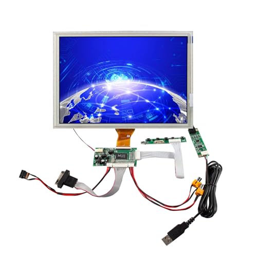 Image of 8 inch EJ080NA-05A 800X600 4:3 TTL LCD Touch Screen | with 4-Wire Resistive Touch Panel and VGA 2AV Controller Board 50pins
