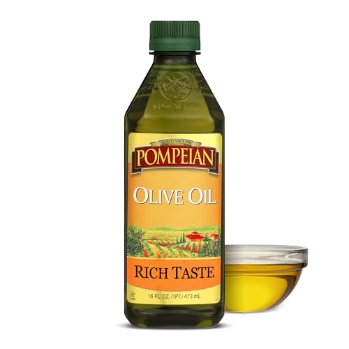 Pompeian Rich Taste Olive Oil, High Heat Cooking, Baking & Sauteing, High Smoke Point, 16 Fl Oz