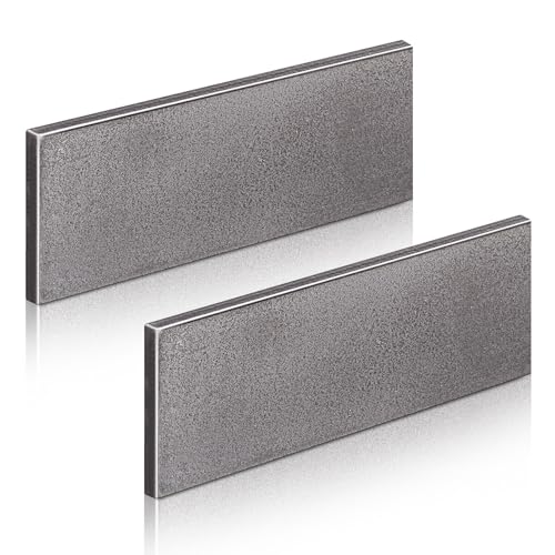 Hicarer 2 Pcs 2 x 1/4 x 6 Inch Steel Flat Bar Metal Stock Hot Rolled Steel Plate Solid Plain Metal Flat Bar Stock