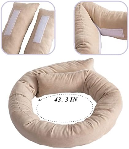 6 Pcs Newborn Photography Props Baby Posing Aid Pillow Beans Bag,(1pc Donut +5 pcs Posing Pillow) 0-6 Months Baby (Color)