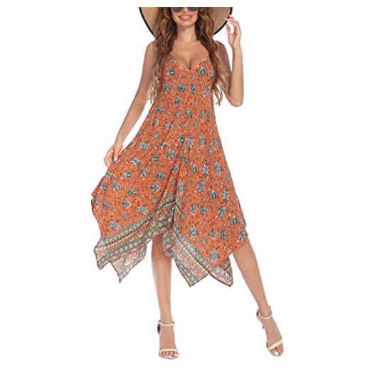 Chigant Women's Deep V Neck Spaghetti Straps Dress Sleeveless Sexy Backless Floral Sling Maxi Dress