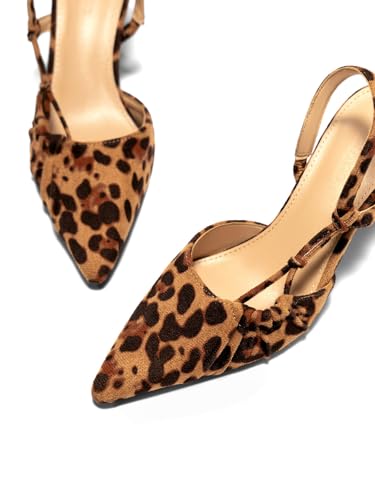 Image of Coutgo Womens Slingback Kitten Heels Closed Pointed Toe Pumps D'Orsay Wedding Party Dress Shoes