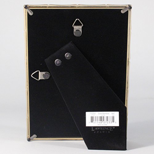 Lawrence Frames Bamboo Design Metal Frame, 5X7, Gold #TOP2