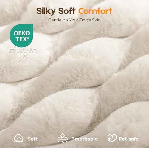 Orthopedic Dog Bed for Extra Large Dog, Waterproof Pet Bed for Crate,Non-Slip Bottom and Egg-Crate Foam with Removable Washable Cover Crate Bed,Cream,41"x27"x4" by DOPEDIO - Image 2