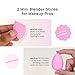 AOA STUDIO Collection MiNi Makeup Sponge Set Blender Latex Free and High-definition of 6 For Powder Cream Liquid, Super Soft Wonder Beauty Cosmetic 3 Tear Drop + Beveled Shape (Pink)