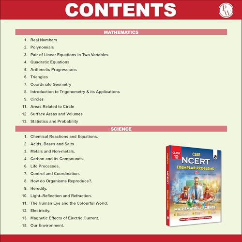 Image of PW CBSE Class 10 NCERT Exemplar Problems Mathematics and Science with Text & Video Solutions | Chapterwise Mind Maps | PYQ Tagging | Rationalised NCERT Syllabus [Paperback] PW