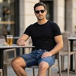Urban Star Hommes Relaxed Fit stretch Denim Short Comfort Jean Short