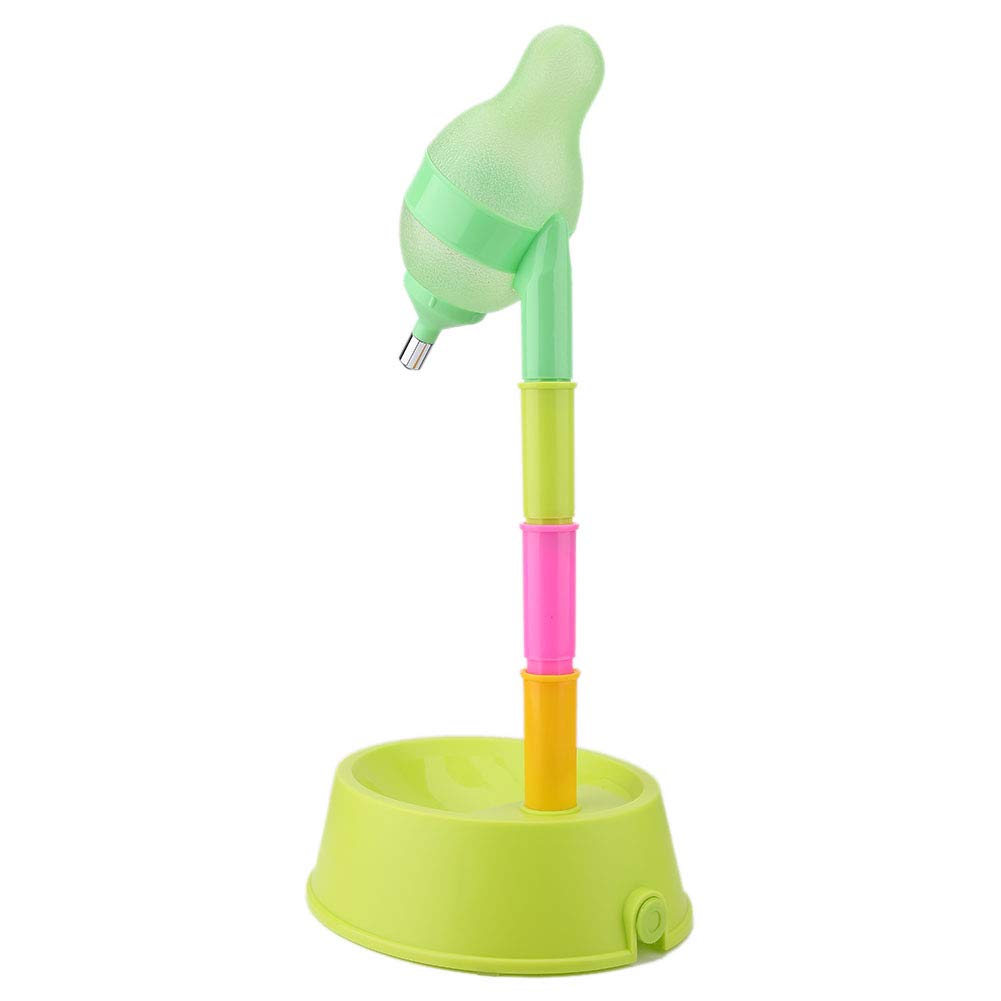 Dispenser di Acqua per Cani in plastica Portatile a Tenuta stagna, Ciotola per Acqua per Animali Domestici Regolabile in Altezza Gatti per Animali Domestici (Green Base)